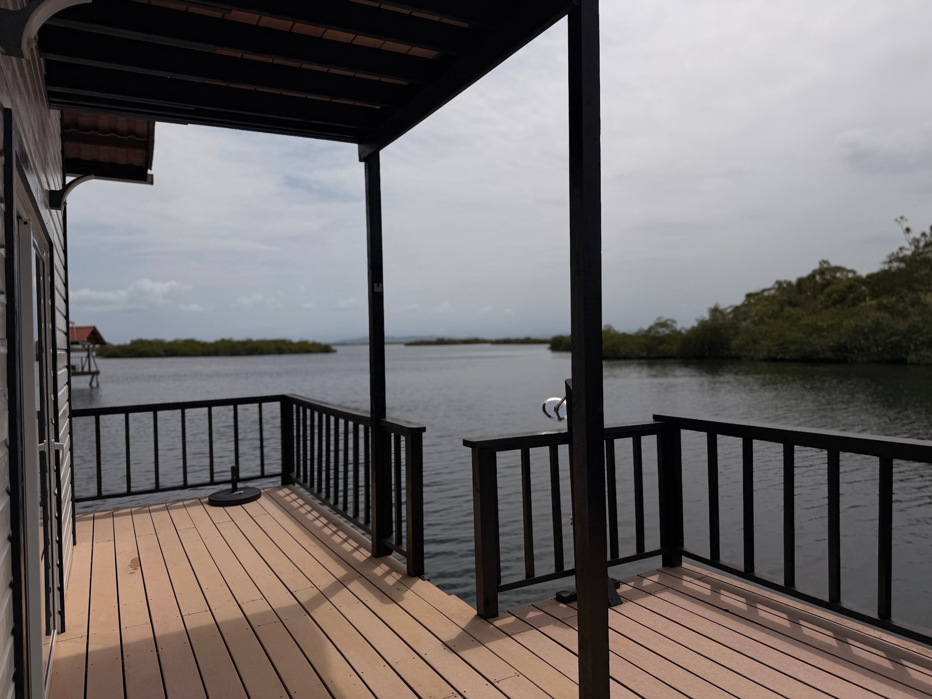 The Casa del Mar terrace over the lagoon