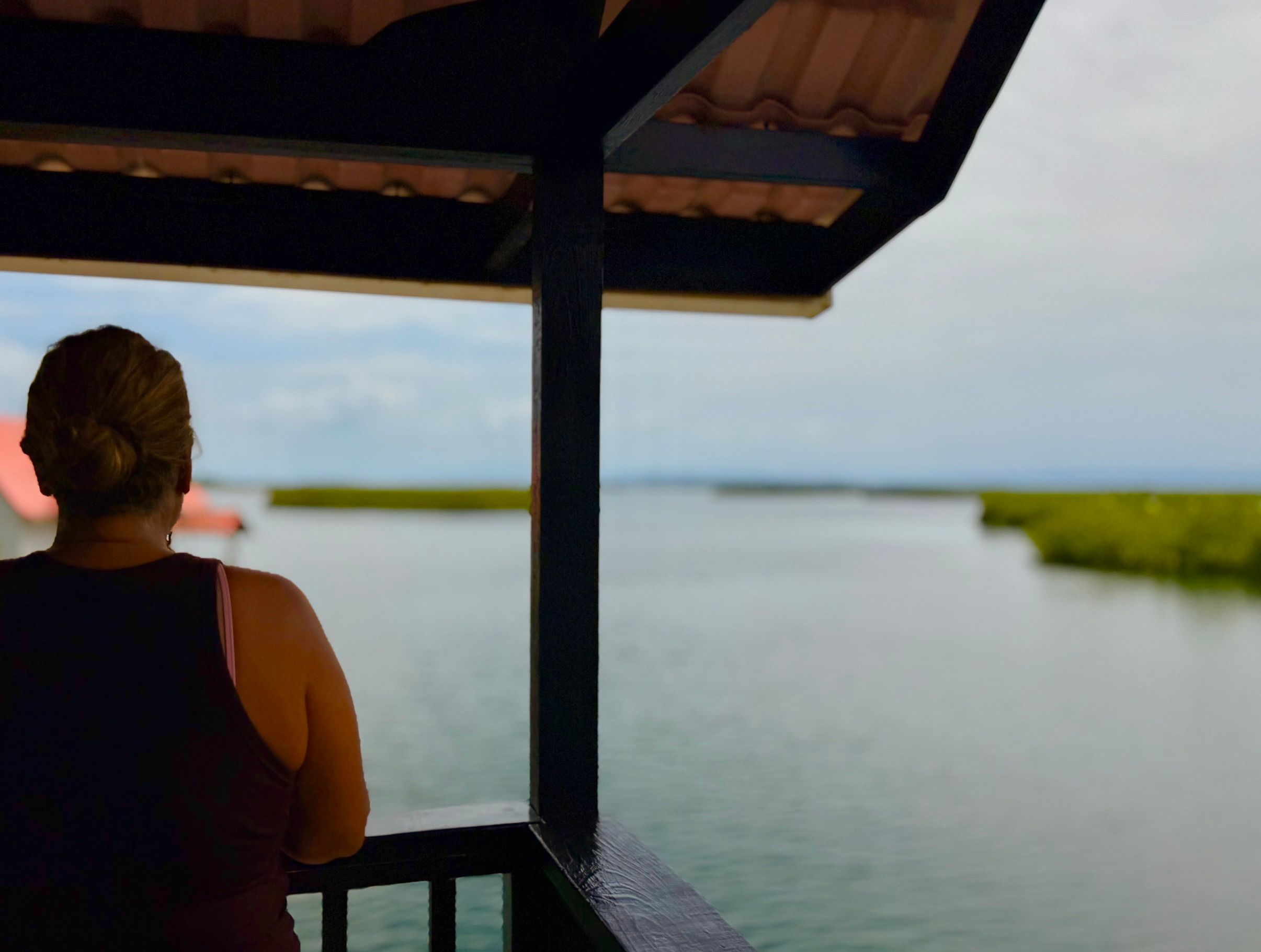 Looking out over the lagoon from the balcony